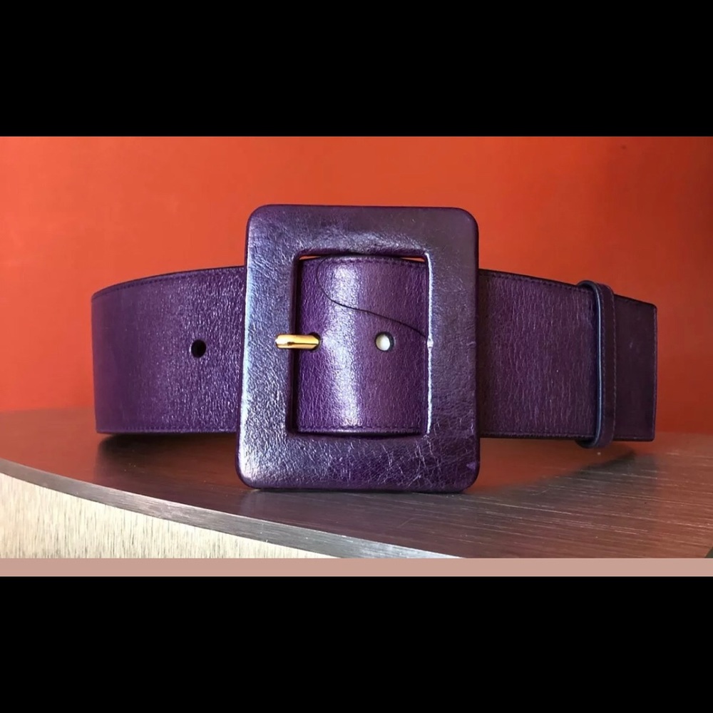 Yves Saint Laurent Purple Leathet Belt